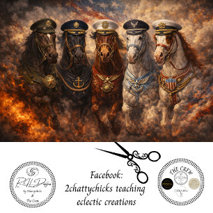 Decoupage American Five Branch Military Horses  Tissue Paper