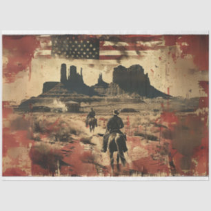 Decoupage American Flag Wild West Photography Tissue Paper