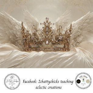 Decoupage Angel Wing Gold Crown Divine Royalty  Tissue Paper