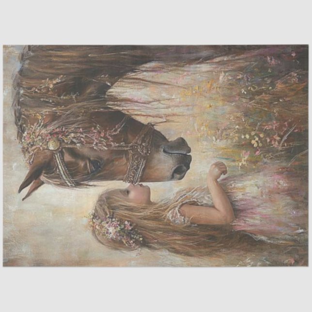 Decoupage Arabian Horse Karis Fortune & Ella  Tissue Paper (Front)