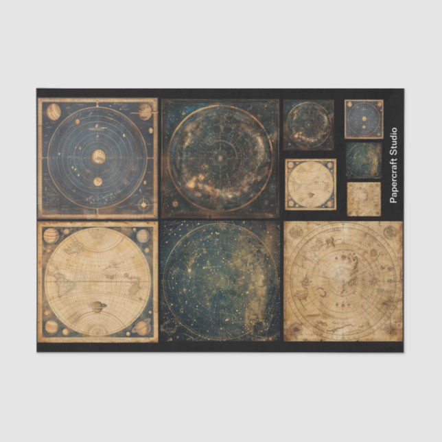 Decoupage Art Celestial Atlases Tissue Paper (Front)