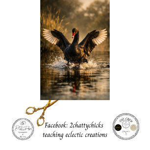 Decoupage Australian Black Swan Landing Wildlife Tissue Paper