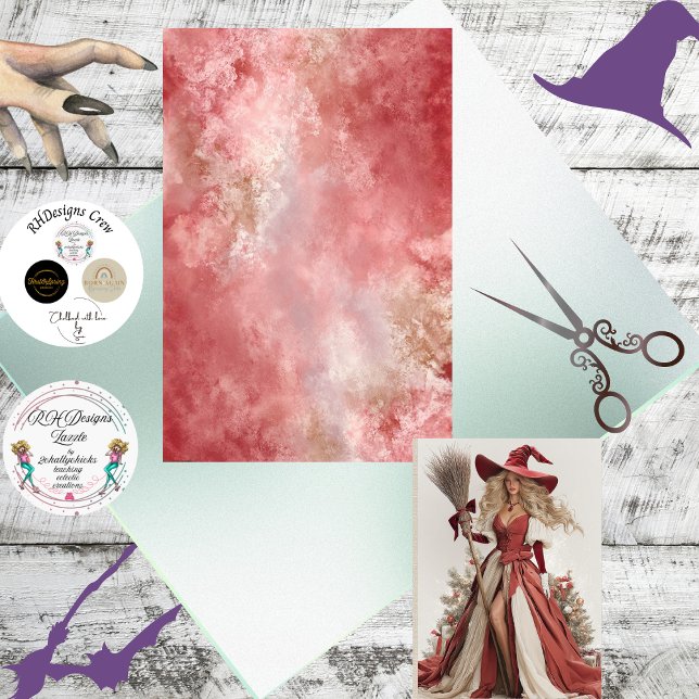 Decoupage Background Matching Christmas Witch  Tissue Paper (Creator Uploaded)