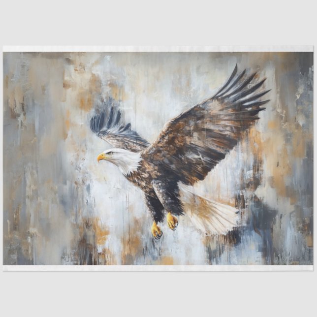 Decoupage Bald Eagle American Flag  Tissue Paper (Front)