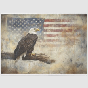 Decoupage Bald Eagle and American Flag  Tissue Paper