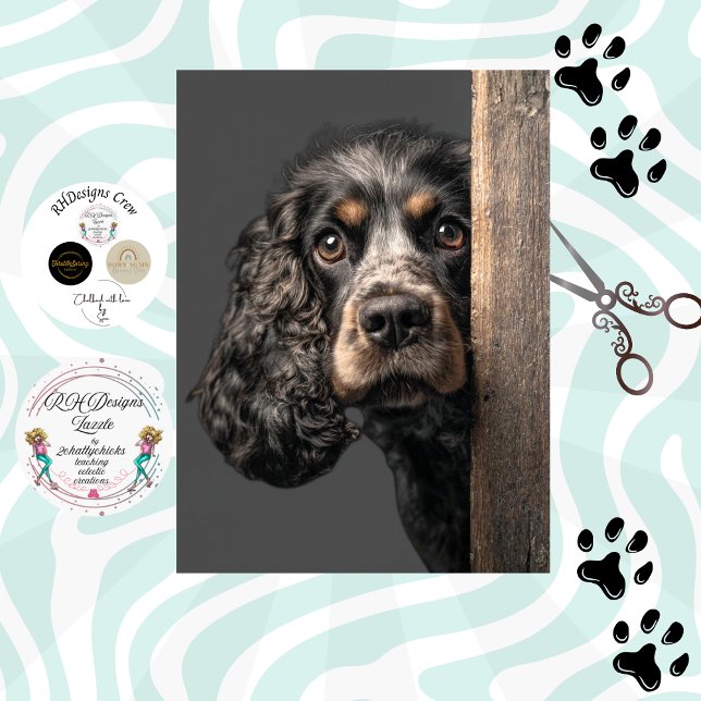 Decoupage Black Brown Cocker Spaniel Sadie Tissue Paper (Creator Uploaded)
