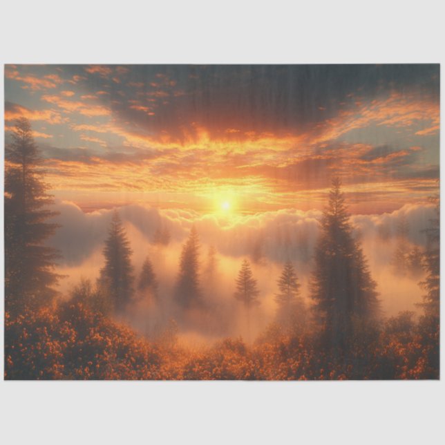 Decoupage Black Forest Germany Sunrise  Tissue Paper (Front)