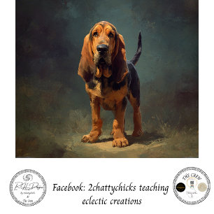 Decoupage Black Tan Bloodhound Hunting Dog Tissue Paper