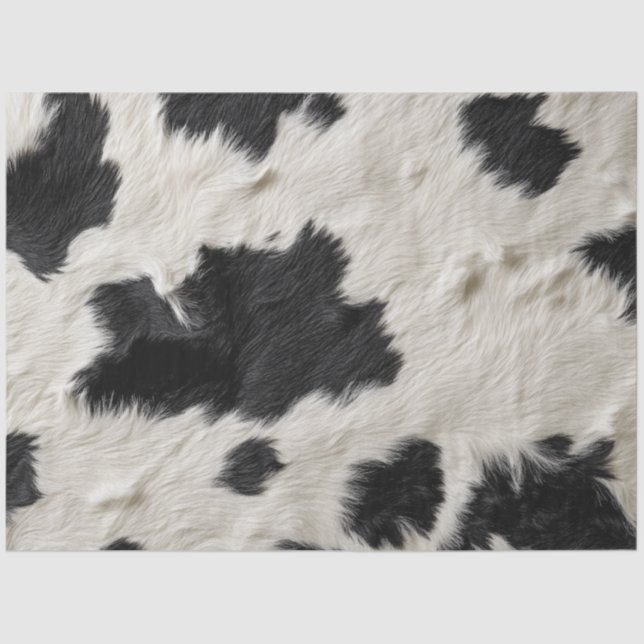 Decoupage Black White Cowhide Tissue Paper (Front)