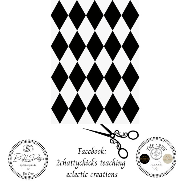 Decoupage Black White Harlequin Diamond Pattern Tissue Paper (Creator Uploaded)