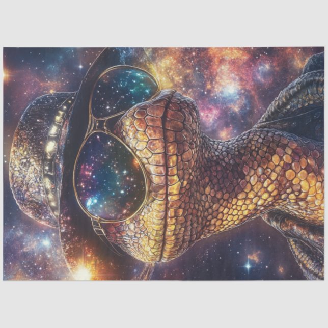 Decoupage Blitzy Snake With Starry Galaxy  Tissue Paper (Front)