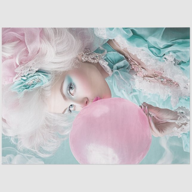 Decoupage Blowing Bubbles on Hot Days of Summer  Tissue Paper (Front)