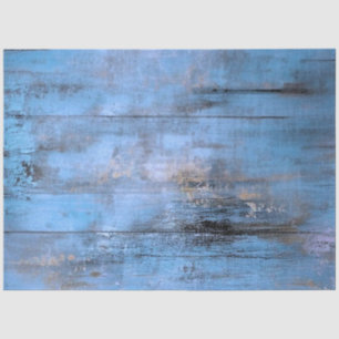 Decoupage Blue Toned Weathered Blue Planks  Tissue Paper