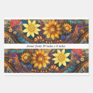 Decoupage Boho Floral Drawer Fronts 29x8"  Wrapping Paper Sheet