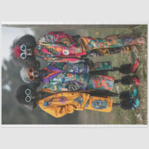 Decoupage Boho Hippie Standard Poodles  Tissue Paper