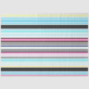 Decoupage Bold Strip Background Blue Pink Black  Tissue Paper