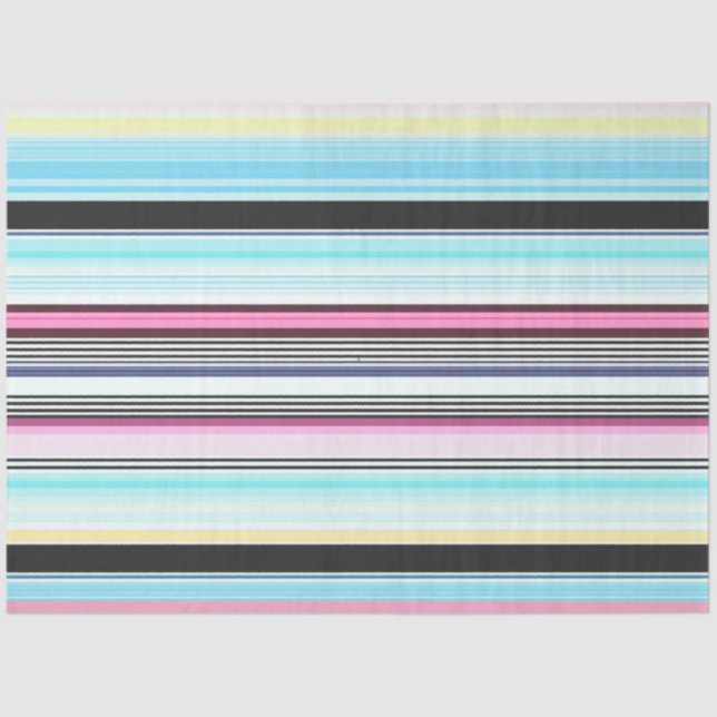 Decoupage Bold Strip Background Blue Pink Black  Tissue Paper (Front)