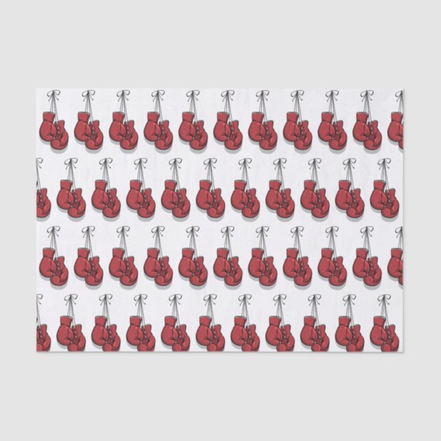Decoupage Boxing Birthday Red Gloves Tissue Paper (Front)