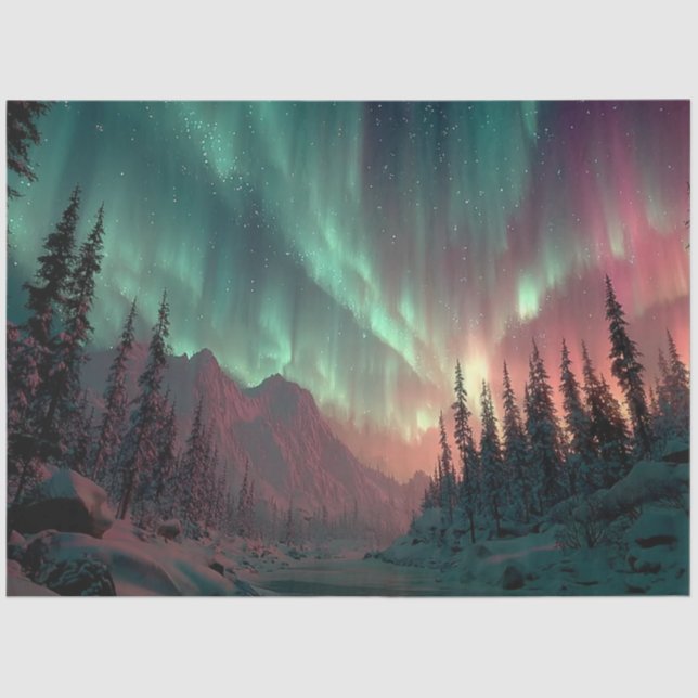 Decoupage Breathtaking Northern Lights  Tissue Paper (Front)