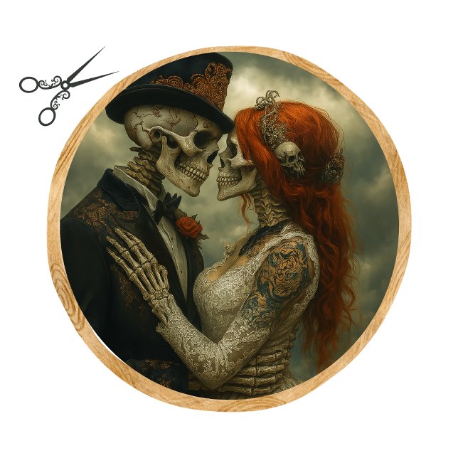 Decoupage Bride Groom Skeleton 21-inch round  Tissue Paper (Creator Uploaded)