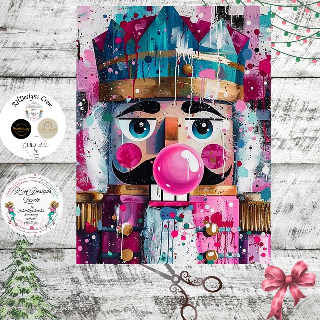 Decoupage Bubblegum Majesty Pink Nutcracker  Tissue Paper (Creator Uploaded)