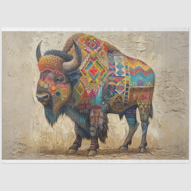 Decoupage Buffalo Spirit of the Plains  Tissue Paper (Front)
