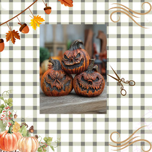 Decoupage Carved Pumpkins Wicked Harmony  Tissue Paper