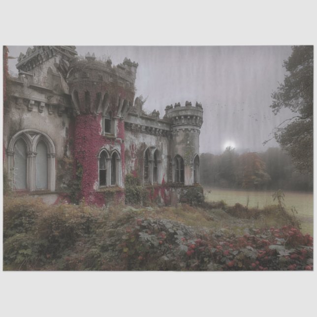 Decoupage Castle OF The Whispering Ivy In Ireland Tissue Paper (Front)