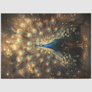 Decoupage Celestial Peacock Regal Elegance Tissue Paper