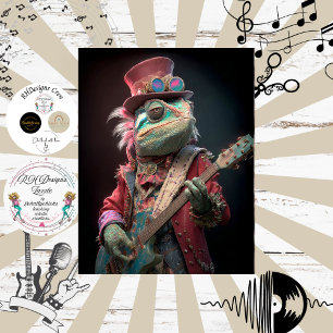 Decoupage Chameleon Rock Fur Feather Funk Band Tissue Paper
