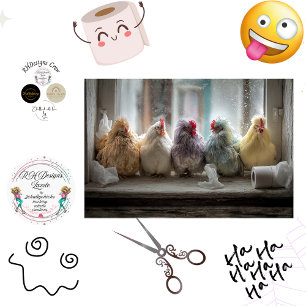 Decoupage Chicken Window Seat Tissue Humor  Paper