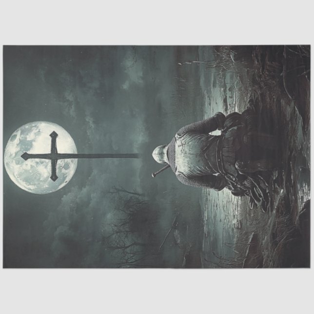 Decoupage Christian Warrior Easter Celebration Tissue Paper (Front)