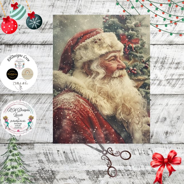Decoupage Christmas Traditional Santa Claus Tissue Paper (Creator Uploaded)