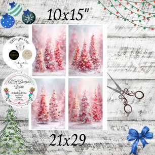 Decoupage Christmas Tree 10x15 Scrapbook Designs  Tissue Paper