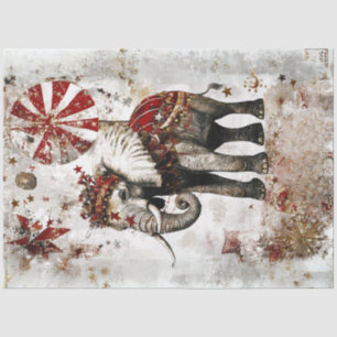Decoupage Circus Elephant Ordained Festive Element Tissue Paper