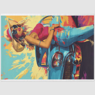 Decoupage Classic Car Chic Poster  Tissue Paper