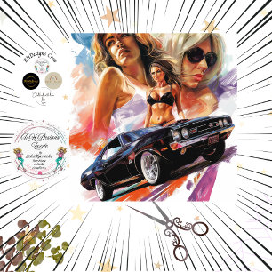 Decoupage Classic Car Vintage Poster Tissue Paper