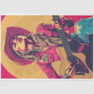 Decoupage Classic Poster Nashville Girl Guitarist Tissue Paper