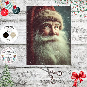 Decoupage Classic Santa Claus Winter Scene Tissue Paper
