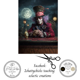 Decoupage Clockmaster Chequerboard Table Full Moon Tissue Paper
