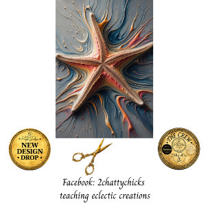 Decoupage Coastal Starfish Abstract Ocean Breeze  Tissue Paper