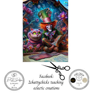 Decoupage Colorful Fantasy Tea Party Scene Tissue Paper