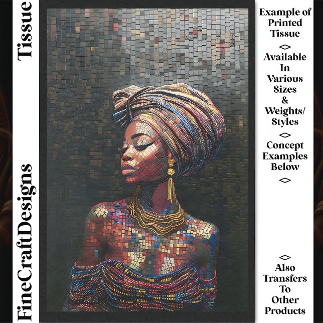 Decoupage Cool Nigerian Woman Faux Mosaic 040 Tissue Paper (Creator Uploaded)