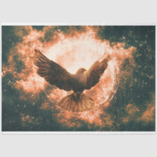 Decoupage Cosmic Atmosphere Eagle Wings Spread  Tissue Paper