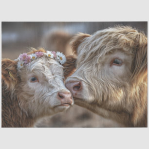 Decoupage Cow & Calf Nose To Nose Show Love Tissue Paper