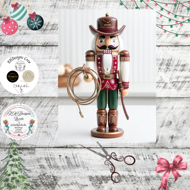 Decoupage Cowboy Nutcracker The Wrangler  Tissue Paper (Creator Uploaded)