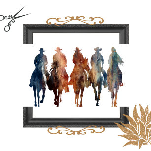Decoupage Cowboy Silhouette Riders Tissue Paper