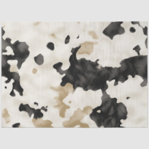 Decoupage Cowhide Black White Brown Pattern Tissue Paper