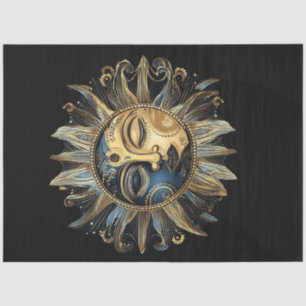 Decoupage Crescent Intricate Celestial Sun Tissue Paper