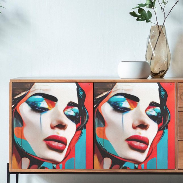 Decoupage Crying Woman Pop Art Tissue Paper (Creator Uploaded)